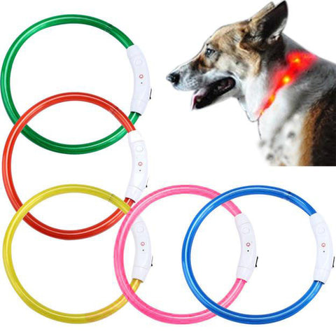 Rechargeable USB Waterproof Safety Light Dog Collar