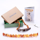 Raw Baltic Amber Flea and Tick Collar with Adjustable Leather Strap