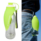 580ml Portable Pet Water Bottle Soft Leaf Design