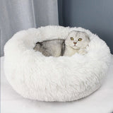 Super Soft Cat Pet Bed Long Plush Round Warm Sleeping Bed 70cm/60cm/50cm